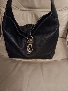Dooney&Bourke Leather Hobo Bag with Gold Hardware